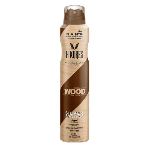 اسپری بدن مردانه فیکورس مدل Wood حجم ۲۰۰ میلیلیتر